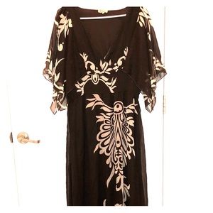 Black with White Chiffon Timeless Kimono Dress